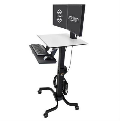 ERGOTRON WorkFit-C Steh-Sitz-Arbeitsplatz Dual HD Fahrwagen bis 61cm 24Zoll Displays 14,7kg.Anhebung bis 63cm VESA 75x75 100x100mm