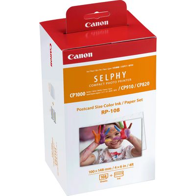 Canon Rp-108 Colour Ink + 100 X 148 Mm Paper Set, 108 Sheets
