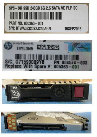 HP 240GB SATA 6G SFF SC VE PLP **Refurbished**