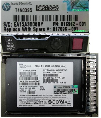 Hewlett Packard Enterprise 120GB Hot Plug SSD Sata Interf **Refurbished** 2.5 Inch Small Form Factor