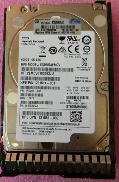 Hewlett Packard Enterprise 600GB SAS 12G 10K SFF SC DS **Refurbished**
