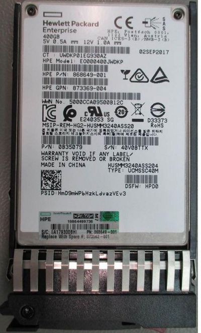 HP SSD 400GB SFF SAS WI ST DS **Refurbished**