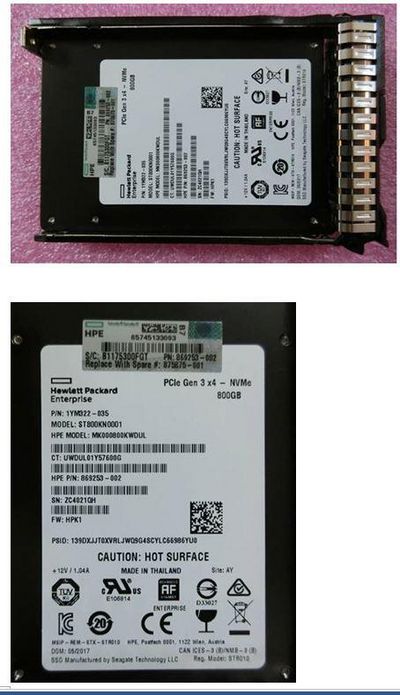 Hewlett Packard Enterprise SSD 800GB SFF NVME X4 MU SCN **Refurbished**