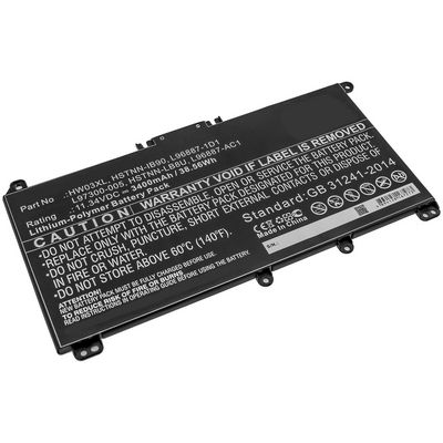 CoreParts Laptop Battery for HP 38.56Wh  11.34V 3400mAh 38.56Wh  Li-Polymer 11.34V 3400mAh for HP Pavilion 15 15-EG0000,Pavilion 15 EG0073CL