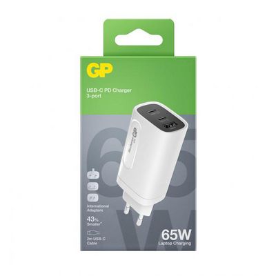 GP Wall Charger USB-C GaN PD 65W, 3-po