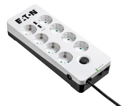 Eaton Protection Box 8 USB Tel@ Din Strømstødsbeskytter 8-stik 10A Hvid