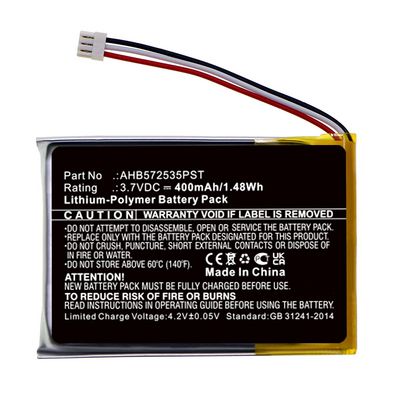 CoreParts Battery for Wireless Headset  1.48Wh Li-Pol 3.7V 400mAh  Black 1.48 Wh Li-Pol 3.7V 400mAh Black for Jabra Wireless Headset Evolve 75