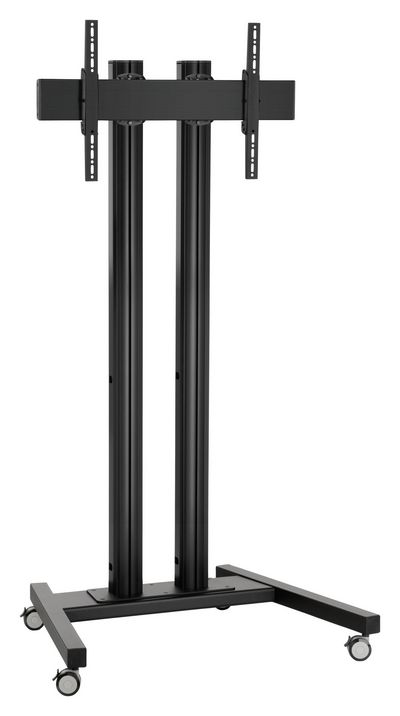 Vogel's TD 1564B, MOBILE DISPLAY  TROLLEY, DOUBLE-POLE, H:150  CM, VESA 600X400, BLACK - CONNECT-ITT 50CM, 600X400 BLACK