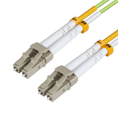 MicroConnect LC/UPC-LC/UPC 3m OM5 Fibre  Patch Cable MM Duplex LSZH  OD: 2mm, 0.2dB Lime Green
