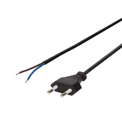 Power cable, CEE 7/16 to open end, black, 1.5 m