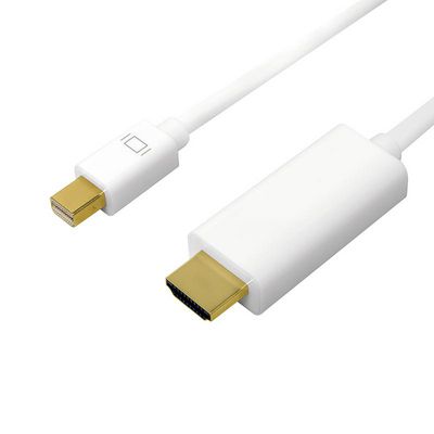 LogiLink DisplayPort cable, mDP/M to HDMI-A/M, 4K/30 Hz, white, 3 m