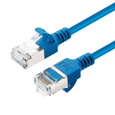 MicroConnect CAT6A U-FTP Slim, LSZH, 2m  Network Cable, Blue