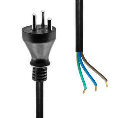 MicroConnect Type K Open End power cord 1m, Black