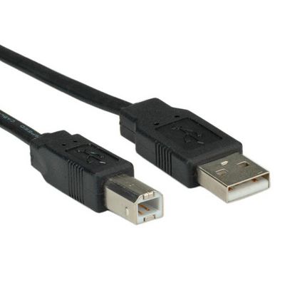 ROLINE USB 2.0 Notebook-Flachkabel, Typ A-B, schwarz, 1,8 m