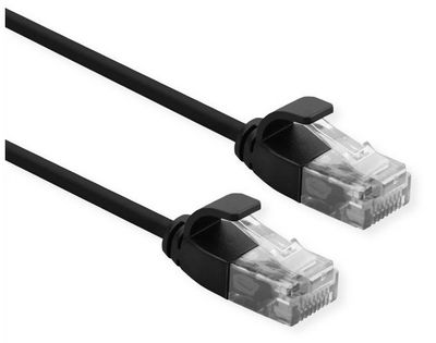 ROLINE UTP DataCenter Patchkabel Cat.6A (Class EA), LSOH, slim, schwarz, 5 m