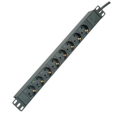 48,26cm 19Zoll Steckdosenleiste 8fach C14-Stecker schwarz 2m