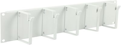 Lanview 2U 19" CABLE ORGANIZER PANEL, 5 HOOK WHITE