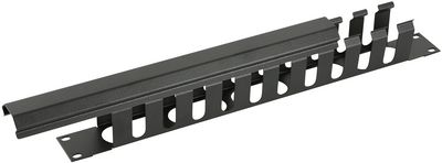Lanview 1U 19" SLIDING COVER CABLE MANAGEMENT PANEL BLACK