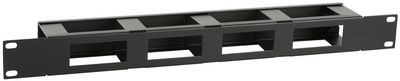 Lanview 1U 19" S TYPE CABLE MANAGEMENT PANEL WITH COVER BLACK