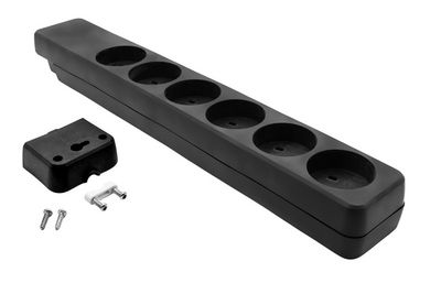 MicroConnect Danish EDB Power Strip 6-way Black