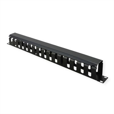 48,26cm 19Zoll-Frontplatte 1 HE mit Rangierkanal 40x40mm schwarz