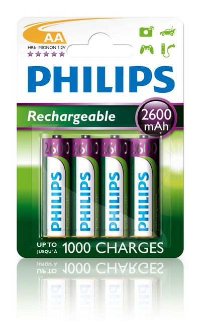 Philips Rechargeable AA 2600 mAh  4-blister