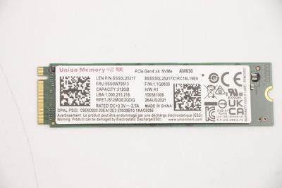Lenovo 512GB M.2 2280 PCIe 4.0 x4  SSD with OPAL security