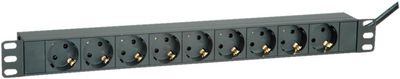48,26cm 19Zoll-Steckdosenleiste 9fach schwarz 2m