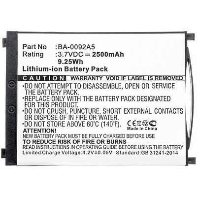 CoreParts Battery 9.25Wh Li-ion 3.7V 2500mAh Black for CipherLAB Barcode Scanner 9.25Wh Li-ion 3.7V 2500mAh Black for RS30