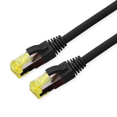 ROLINE Outdoor Patchkabel Cat.6A (Class EA) S/FTP (PiMF), Litzendraht, LSOH, schwarz, 0,5 m