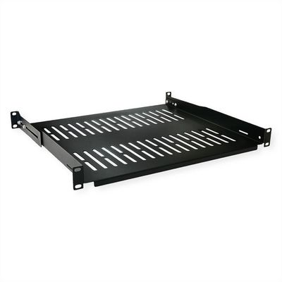 Value 19"-Fixed Shelf, 485 x 400mm, 1UH, max. 25kg, black