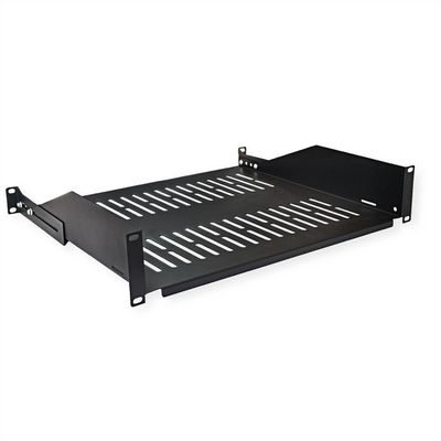 Value 19"-Fixed Shelf, 485 x 400mm,  2UH, max. 25kg, black