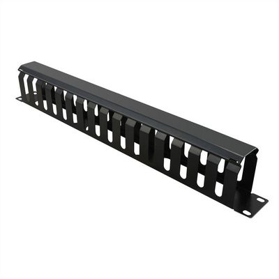 48,26cm 19Zoll-Frontplatte 1 HE mit Rangierkanal 40x60mm schwarz