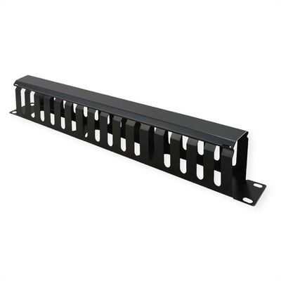 48,26cm 19Zoll-Frontplatte 1 HE mit Rangierkanal 40x80mm schwarz