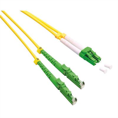 ROLINE LWL-Kabel duplex 9/125m OS2, LSH/LC, APC Schliff, LSOH, gelb, 10 m