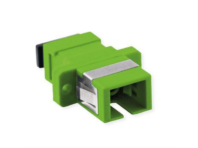 Value Fibre Optic Adapter, SC  Simplex Plastic Body,  w/Flange (OS2/APC)