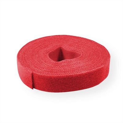 Klettband auf Rolle 10mm rot 25m