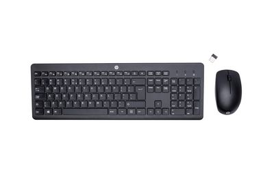 HP Wireless Keyboard Mouse 230, Full-size (100%), RF  Wireless, Mechanical, QWERTY, Black, Mouse included