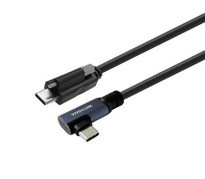 Vivolink USB-C to USB-C Cable Angled  1,5m with lock screw Minicoax  for Professional use