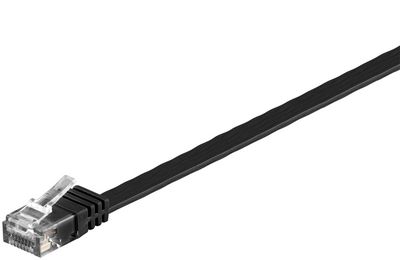 MicroConnect U/UTP CAT6 2M Black Flat Unshielded Network Cable, PVC, 4x2xAWG 32/7 CU