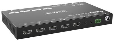 Vivolink HDMI switcher 4x1 8K@60Hz with RS232 control, eARC and analogue audio de-embedder function
