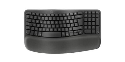 LOGITECH Wave Keys Keyboard with cushioned palm rest wireless Bluetooth LE QWERTY graphite (PAN)