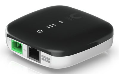 Ubiquiti A GPON optical network unit  with a 2.5 GbE port that  delivers 1.2 Gbps uplink / 2.5 Gbps downlink speeds at distances up to 20 km.