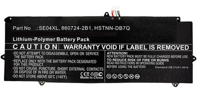 CoreParts Laptop Battery for HP 37.00Wh  7.4V 5000mAh 37.00Wh Li-Pol  7.4V 5000mAh Pro Tablet x2 612 G2, Pro Tablet x2 612 G2(1DT63AW), Pro Tablet x2