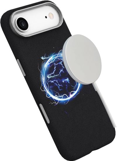 eSTUFF INFINITE (GRS) VENICE iPhone Air Black PU Leather Magnetic Cover. Material: 65% (GRS) recycled PC and 21% (GRS) recycled TPU