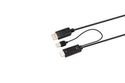 MicroConnect HDMI to DisplayPort Converter Cable, Converts HDMI to DP, 2meter Supports HDMI up to 4K (4096x2160@30Hz), with additional USB to amplify