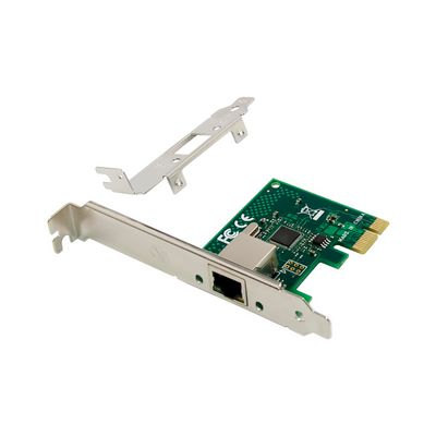 MicroConnect 1 port RJ45 network card, PCIe Main Chip : WGI210AT, Full-height end bracket / Low-profile end bracket