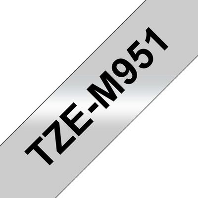 Brother Label-Making Tape Black On Silver