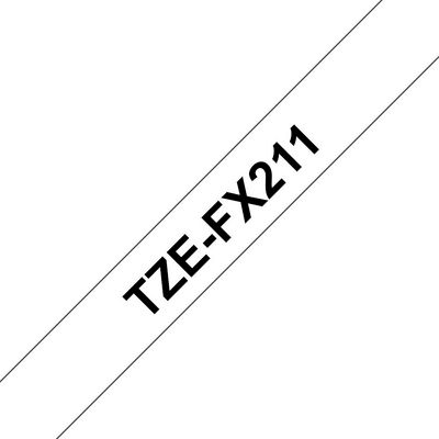 Brother TZE-FX211 FLEXI-TAPE LAMIN. 8M BLACK ON WHITE