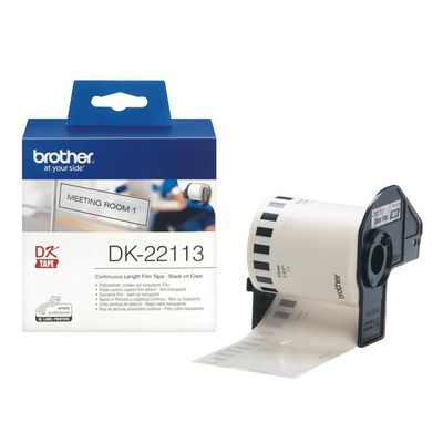 Löpande transp. plasttejp DK22113, 62mm, Brother